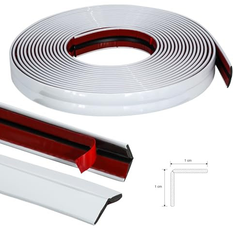 JSIWOTH 6.1 M Peel and Stick Molding Trim, Self Adhesive Inside & Outside Corner Guard & Edge Protector, Baseboard Wall Trim Molding for Wall, Corner, Window, Table,White