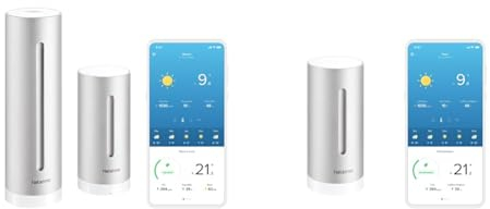 Netatmo Smarte Wetterstation mit Wandhalterung - WLAN, Funk, Innen- und Außensensor & Zusätzliches Smartes Innenmodul für Wetterstation, silber - Netatmo, NIM01-WW