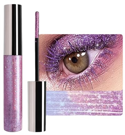 Lilbitty Glitzer Mascara Lila Für Voluminöse Und Verlängerte Wimpern, Wasserdicht Und Langanhaltend, Mit Pflegeformel, Perfekt Für Einzigartige Looks