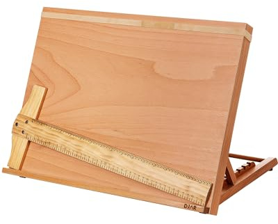 DJAR Chevalet de table en bois pour peinture, chevalet de bureau, planche à dessin A2, réglable, pour croquis, dessin, puzzle
