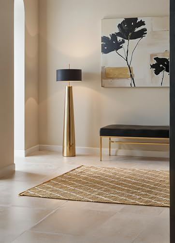 Hanse Home Alfombra de Yute Kunu – Alfombra de salón Natural – Yute y algodón – Tejida a Mano y Natural – Alfombra Boho de Fibra Natural para salón, Dormitorio, Comedor, 80 x 150 cm