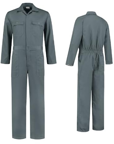 Generisch Overall Kombi grau Größe 42-68 Arbeitsoverall Arbeitsanzug, KFZ Werkstatt, Karneval, Fasching (68)