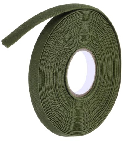 QUARKZMAN 9 meter snedband bomull olivgrön, 1 cm kantband för sömnad, tygband för gör-det-själv-projekt, stickning, sömnad