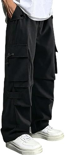 DUOLUVA Pantalon Cargo Homme De Travail avec 4 Poches été Trouser Mens avec Ceinture élastique