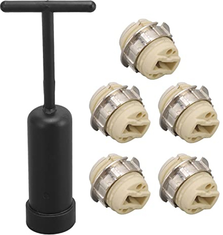 Chiyyak Slitstark G9-glödlampssockel Högtemperaturbeständig Zinklegeringsring med Borttagningsverktyg, 5-pack