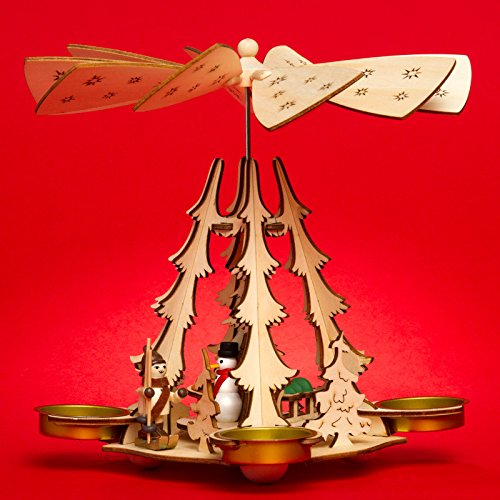 Sikora P29 Holz Teelicht Weihnachtspyramide für 4 Teelichte H: 20 cm