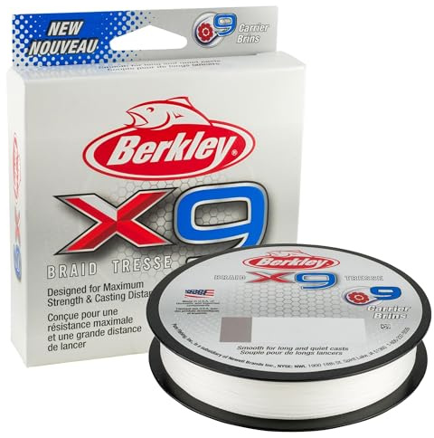 Berkley X9 Braided Fishing Line - 9 Strand Braid Line for Saltwater and Freshwater Fishing