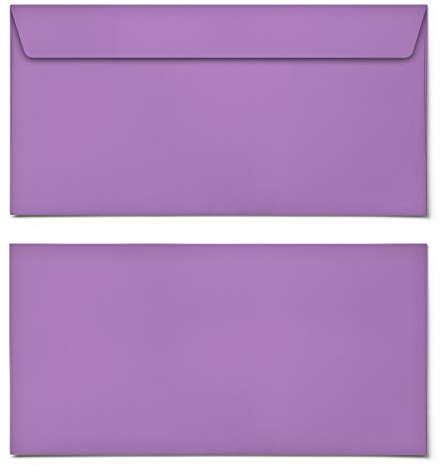 (10 x) Briefumschläge DIN-Lang - Lila Briefumschlag Kuvert Briefkuvert Umschlag
