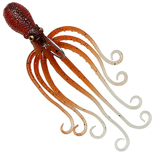 Savage Gear 3D Octopus - Gummiköder, Farbe:Brown Glow, Länge/Gewicht:20cm / 185g