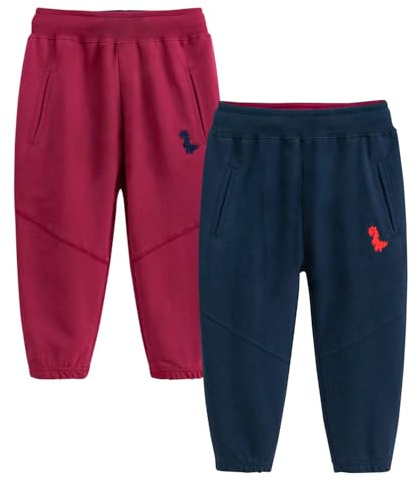De feuilles 2-pack barn flickor pojkar träningsbyxor dragsko elastisk midja jogging underbyxor vanliga långa byxor byxor