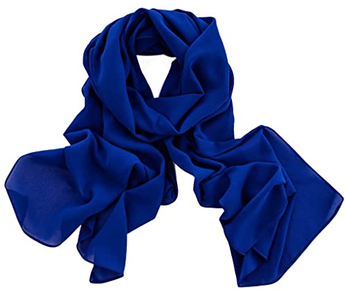 DOLCE ABBRACCIO by RiemTEX Damen Schal Tuch Stola elegante Schals und Tücher Verona aus Chiffon (Royalblau)