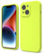 oakxco for iPhone 14 Phone Case Liquid Silicone, Fluorescent Bright Solid Color, Cute Thin Slim Soft Rubber TPU Plain Smooth Gel Matte Protective Cover for Women Girl, Neon Green Lime