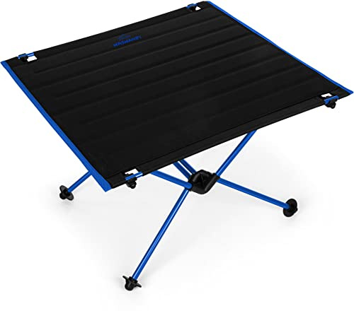 normani XXL Ultraleichter Campingtisch Faltbarer Klapptisch mit Aluminiumgestell- Stabiler Outdoortisch Reisetisch - Extrem kleines Packmaß - 1368g! Blau OneSize
