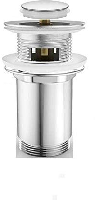 Ablauf Pop up 103-148 mm Ablaufgarnitur für Waschbecken Push Open MIT Überlauf Deckel Chrom klein AA04K