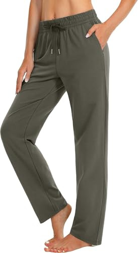 EUHOM Pantalon de jogging pour femme - Pantalon de sport long en coton - Pantalon de yoga pour femme - Pantalon confortable - Pantalon de loisirs - Pantalon droit - Pantalon de survêtement - Pantalon