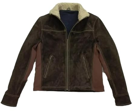 The Classic Fit Rick Grimes The Walking Dead Season 6 Real Suede Leather Jacket | Genuine Suede Jacket (US, Alpha, Large, Regular, Regular, Rustic Tan)