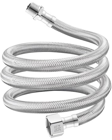 Qrity 1 Stycke Flexibla Krankontakter Slang, G1/2 Tum Hona x G1/2 Tum Hane Rostfritt Stål Flätad Slang för Badrum, Varmvattenberedare, 80 cm