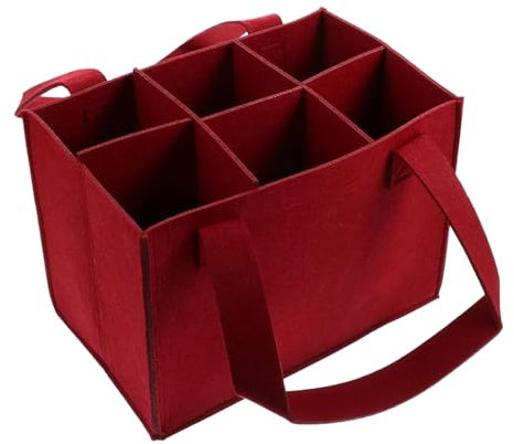 Sac De Rangement Pour Bouteilles De Vin, Sac De Rangement En Feutre Pour 6 Bouteilles, Panier À Bouteilles Avec Poignée, Réutilisable, Portable, Pour Pique-niques, Mariages, Voyages, Camping