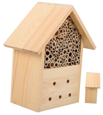 Toddmomy Colmena de Madera para Exteriores Casa de Madera para Abejas Refugio Colgante para Cría de Abejas Accesorio para Polinizadores de Jardín