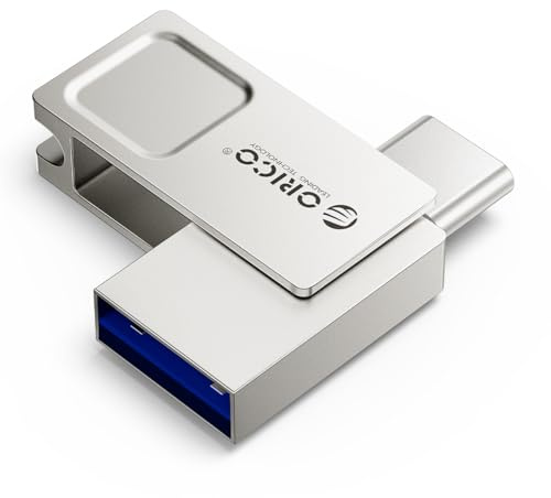 ORICO Pendrive 32 GB, Memoria USB Doble Conector USB-A y USB-C, Pen Drive Mini, Velocidad de Lectura 100 MB/s, USB Memoria Portátil para Smartphone Android, iPhone 15/16/17, MacBook, Plug & Play