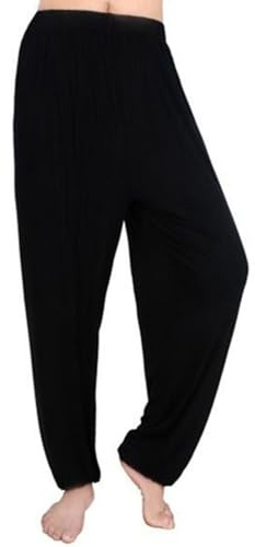 XUHCLY Pantaloni da Allenamento Uomini Donne per Kung Fu Tai Chi Arti Marziali,Abbigliamento Cinese, Pantaloni per Tai Chi Qi Gong Wing Chun Tuta Casual(Size:S (Weight 50-75kg),Color:Nero)