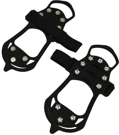 Qfdiwr Grampones De Hielo | 1 Par De Agarres Ajustables Antideslizantes - Grampones De Tracción para Hombres En Nieve Y Hielo - para Senderismo Escalada Correr Al Aire Libre Caminar Trabajo