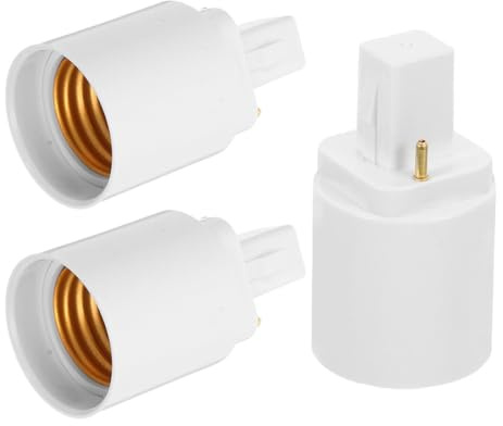 GETAJGHSD Adattatore per Base Lampadina G24D a E27, 3 Pezzi, Convertitore a 2 Pin, Compatibile Lampadine LED, per Ambienti Domestici, Uffici e Negozi, Installazione Rapida