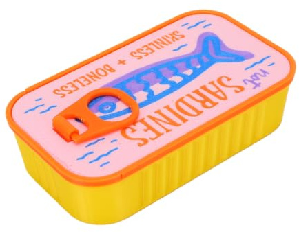 Yinhing 3D-printad Fiskburk Smyckeskrin med Vit Fiskbensringhållare örhängeorganiserare för Reseförvaringsask
