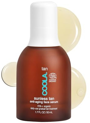 COOLA Organic Sunless Self Tanner Face Serum, Dermatologist Tested Anti-Aging Skin Care Infused with Hyaluronic Acid, Vegan and Non-GMO, Piña Colada, 1.7 Fl Oz