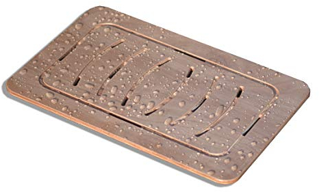 Castelmerlino Caillebotis de douche en contreplaqué Okumè marine 52x78 cm pour les assiettes 70x100 cm