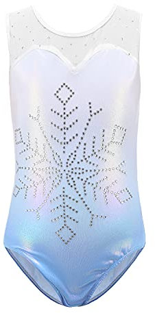 Sinoeem Gymnastikanzug Kinder Mädchen Diamond Splice Tank Trikot Langarm/Ärmellos Turnanzug Ballettröckchen Kleid Trikotanzug Tanz Kleid Gymnastik Dancewear