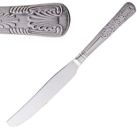 Kings Pattern Cutlery Stainless Steel Restaurant Knife Fork Tea Spoon Table Spoon Soup Spoon - Packs of 12/6 (Kings Dessert Knives Pack of 12)