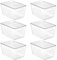 Vtopmart 6 Stück Aufbewahrungsboxen mit Deckel, stapelbare Kunststoffboxen zur küche aufbewahrung & organisation, perfekt für Bad, Schrank, Küche, Kühlschrank, Schrankorganisation（L）