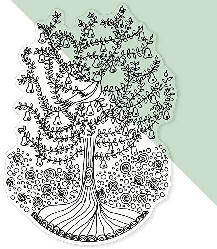 Azeeda Large 460mm 'Partridge In A Pear Tree' Clear Static Window Cling Sticker/Decal (Black) (WC00012996)