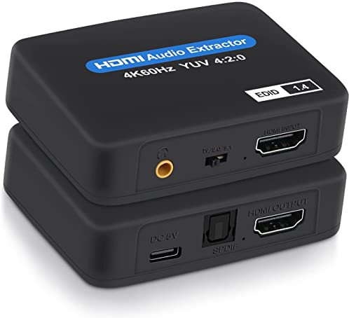 Extractor de audio HDMI 8K 60Hz 4K 120Hz 7.1CH/5.1CH/2CH extractor estéreo convertidor óptico TOSLINK SPDIF + adaptador divisor de audio de 3.5mm (4K)