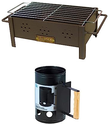 Deliex delicias de Extremadura. Barbacoa de sobremesa con encendedor para barbacoas, regalos originales para hombres o mujeres, o para auto disfrute. (1 BARBACOA 1 ENCENDEDOR)