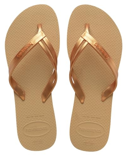Havaianas Elegance Women's Flip Flop, Golden, 1/2 UK