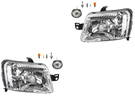 Johns, Scheinwerfer Satz Front passend für Fiat Panda 169 08/2009 - H4 Links & Rechts Neu + Nebelscheinwerfer + Leuchtmittel