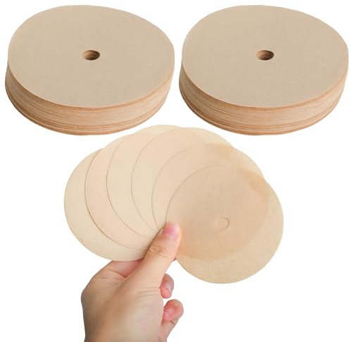 200 filtros de café de 3.75 pulgadas, filtro de papel de café desechable sin blanquear, filtros de café redondos de repuesto compatibles con filtro de papel de café para percolador premium, Delonghi,