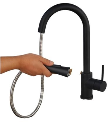 Faucet Utdragbar svart sensor köksblandare rostfritt stål smart sensor blandningskran Touch Control diskbänk kran (färg: svart) tap