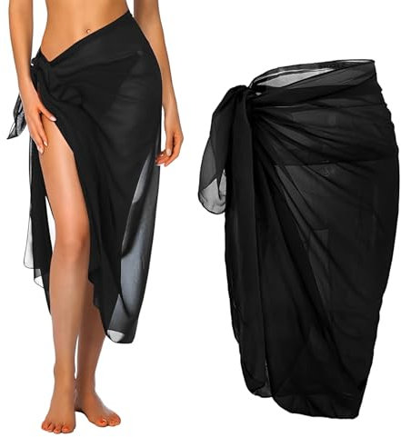 dinghaole Damen Sarong Pareo, Pareos & Strandkleider für Damen, Swimwear Bikini Cover Up Chiffon Wrap Sarongs Beach, Womens Girls Sexy Stylish Beach Cover Up Sarong Skirt Dress