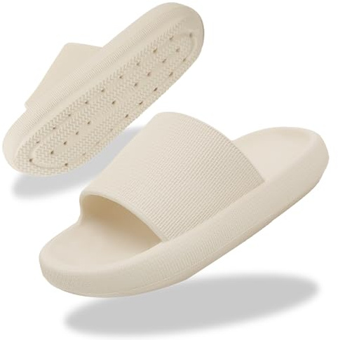 Uwowd Zapatillas de Piscina para Niños, Chanclas de Baño Antideslizantes, Sandalias de Verano para Interior y Exterior, Zapatillas de Playa y Piscina, Beige 32/33