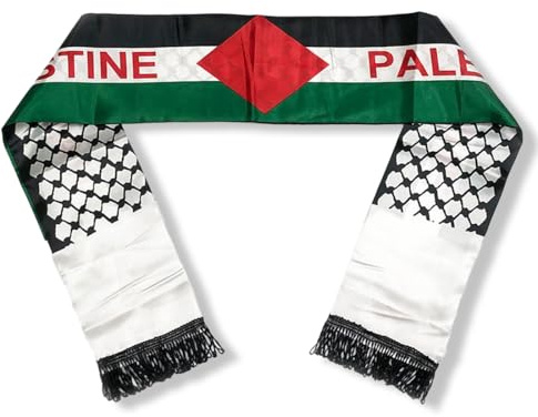 KEQAR Pañuelo Palestino Bandera Palestina, Doble Cara Satín Árabe, para Hombres y Mujeres, Regalo Ideal para Bodas y Vacaciones