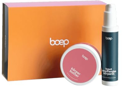 boep Coffret cadeau | Cadeau pour les femmes enceintes | Kit de soins avec huile corporelle raffermissant la peau et beurre corporel nourrissant | Pour futures mamans | Avec emballage cadeau |