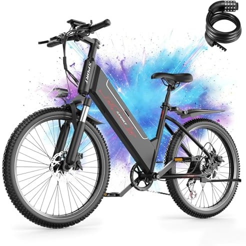 Electric Bike for Adults, 1500W Peak E bike with 48V 12Ah Internal Removable Battery, 26 Electric Bicycle Up to 25MPH, 65 Miles Long Range, 5 Modes & 7 Speeds, Lightweight Cruiser E-bike for Commute