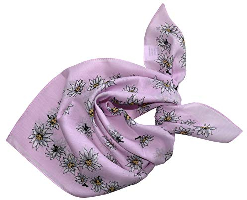 Trachtenhalstuch Trachtentuch Halstuch Edelweiß Trachten Damen Herren Nickituch Edelweißtuch Rosa