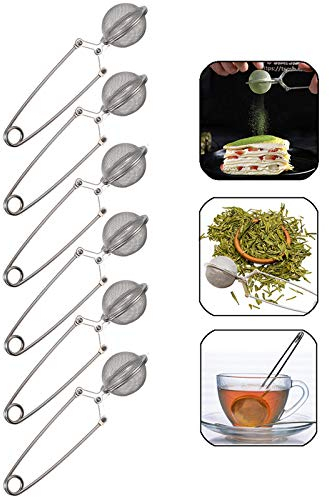Boule à Thé de Forme Sphérique Pince Boule à Thé INOX Filtre à thé Pince à épices Pinces à thé en Acier Inoxydable pour Tasse Boule à thé Tamis pour Thé à Feuilles Mobiles et épices Mulling(6 Pièces)