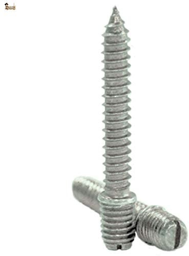 BricoLoco Tornillo doble roscado para abrazadera tubo. Fijación directa a madera, o pared, hormigón, ladrillo mediante taco. Rosca métrica y rosca madera. Cincado. (500, 6x30)