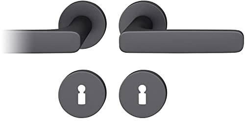 FSB Drückergarnitur 12 1289 ASL auf Rosette BB, schwarz matt ÖNORM