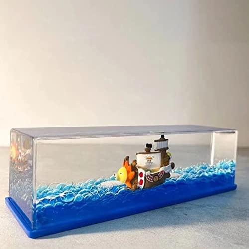 Tuzsocr Fluid Drift Bottle - Thousand Sunny Barca Modello,Inaffondabile Bottiglia in Vetro Nave,Titanic Giocattolo,Nave Pirata Perla Nera,Barca in Acqua per Dell'Ufficio Tavola Decorazione (Stile 4)